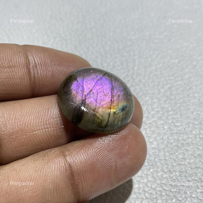 Natural Purple Labradorite Round Cabochon, Loose Gemstone for Jewelry Making