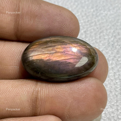 Natural Purple Labradorite Oval Cabochon, Loose Gemstone