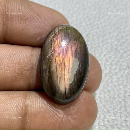 Natural Purple Labradorite Oval Cabochon, Loose Gemstone