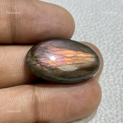 Natural Purple Labradorite Oval Cabochon, Loose Gemstone