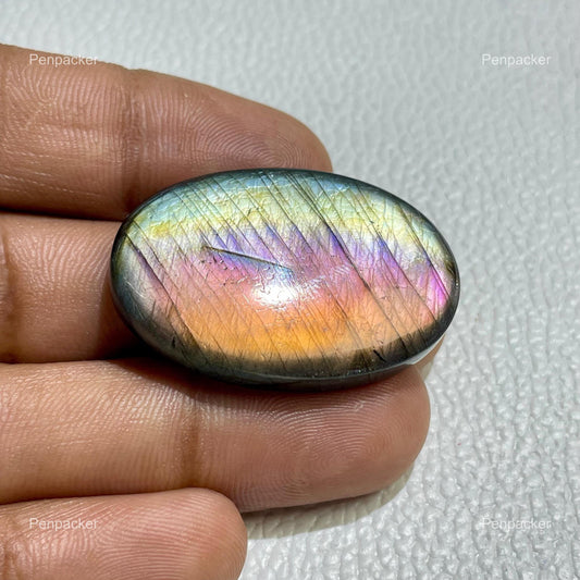 Purple Labradorite Cabochon: Multicolor Oval Loose Gemstone
