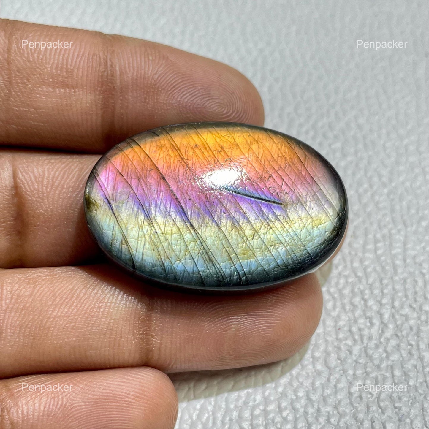 Purple Labradorite Cabochon: Multicolor Oval Loose Gemstone