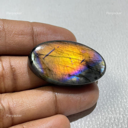 Natural Multicolor Labradorite Oval Cabochon, Loose Gemstone