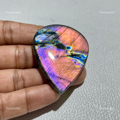 Natural Purple Labradorite Pear Cabochon, Loose Gemstone