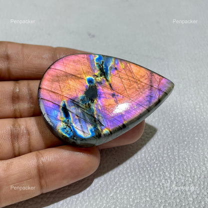 Natural Purple Labradorite Pear Cabochon, Loose Gemstone