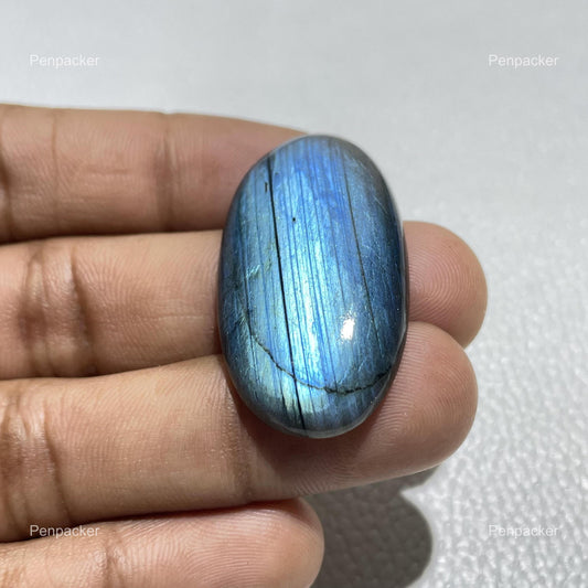 Oval Blue Labradorite Cabochon: Natural Gemstone for Jewelry
