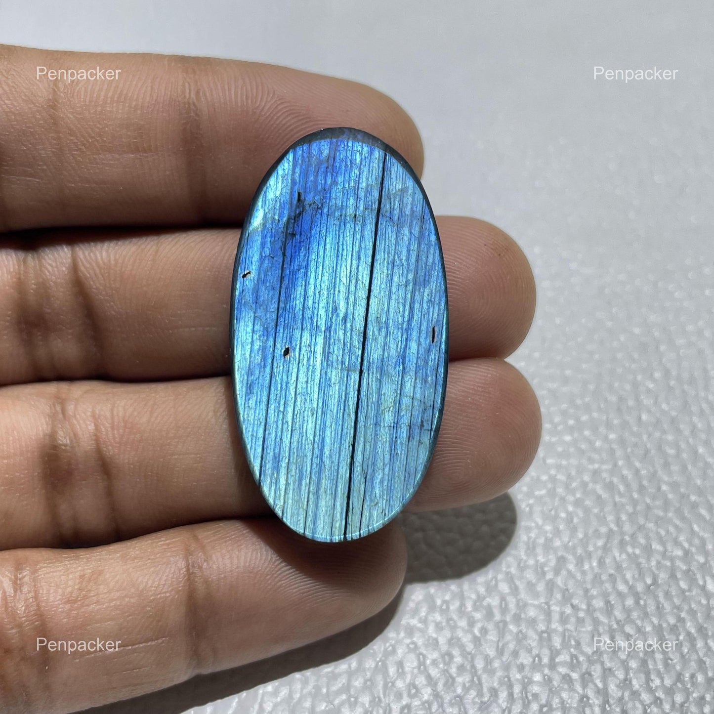 Natural Blue Labradorite Oval Cabochon, Collector Gemstone
