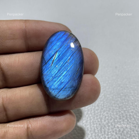 Natural Blue Labradorite Gemstone: Oval Cab Stone for Craft Supplies