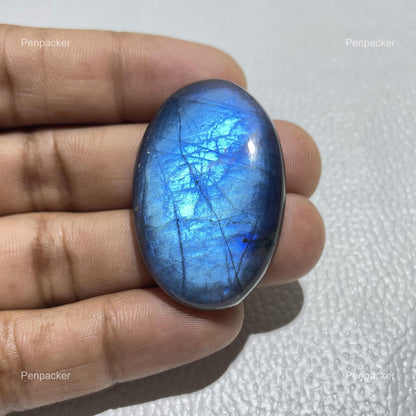 Natural Blue Labradorite Oval Cabochon, Artisan Jewelry Stone