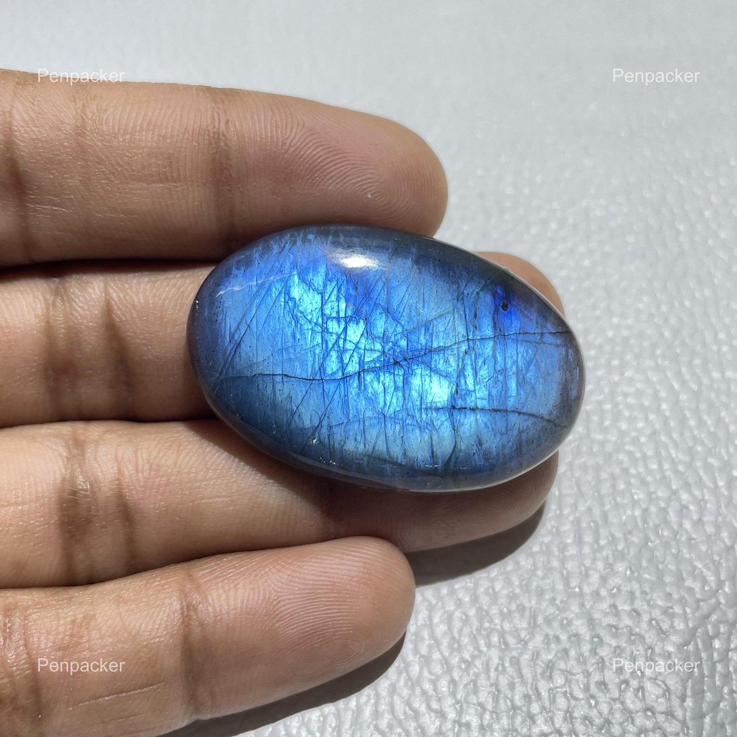 Natural Blue Labradorite Gemstone Cabochon: Rare Oval Loose Stone Title