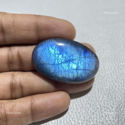Natural Blue Labradorite Oval Cabochon, Artisan Jewelry Stone