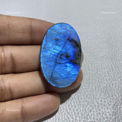 Natural Blue Labradorite Oval Cabochon, Artisan Jewelry Stone