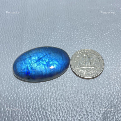 Natural Blue Labradorite Oval Cabochon, Artisan Jewelry Stone