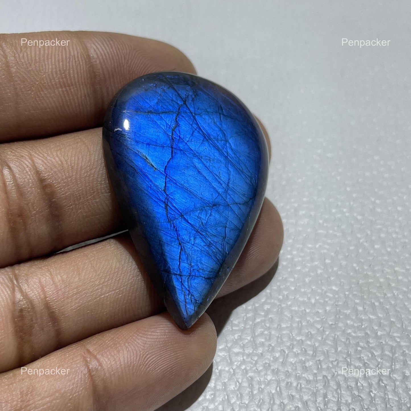 Natural Blue Labradorite Pear Cabochon, Loose Gemstone for Jewelry Making