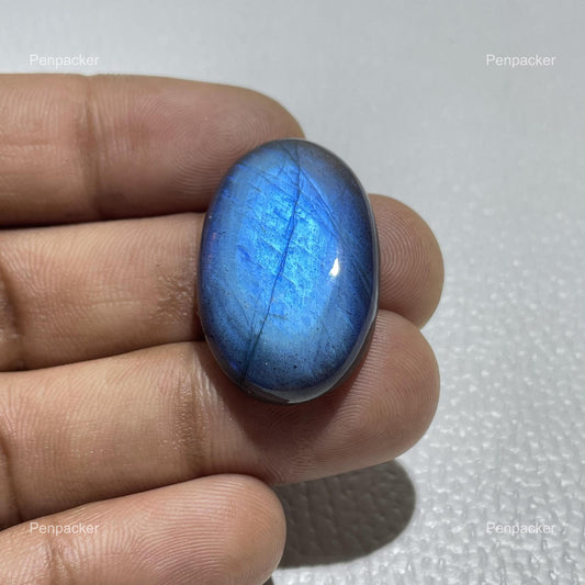 Oval Blue Labradorite Cabochon: Natural Gemstone for Jewelry Making