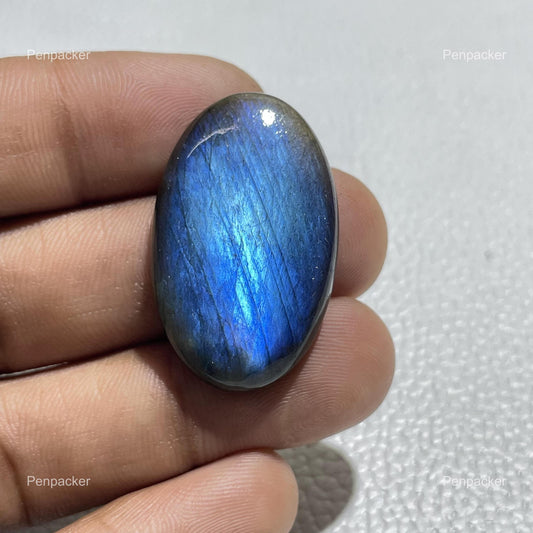 Oval Blue Labradorite Cabochon: Natural Healing Gemstone