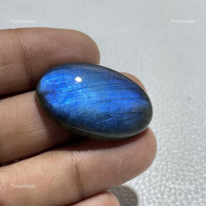 Natural Blue Labradorite Oval Cabochon, Loose Gemstone