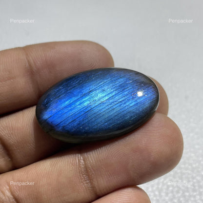 Natural Blue Labradorite Oval Cabochon, Loose Gemstone