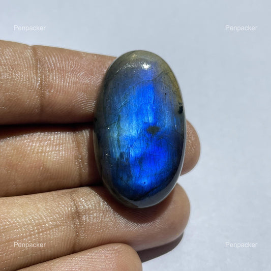 Blue Labradorite Cabochon: Natural Oval Loose Gem for Jewelry