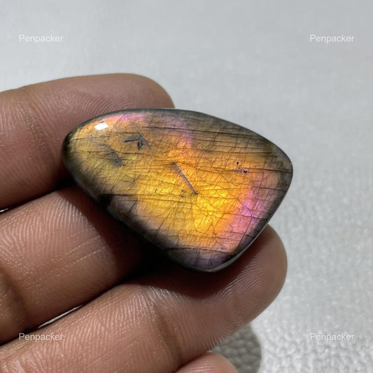 Multi-Color Labradorite Cabochon: Flat Back Gemstone for Jewelry Making