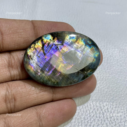 Natural Multicolor Labradorite Oval Cabochon, Wire Wrap Gemstone