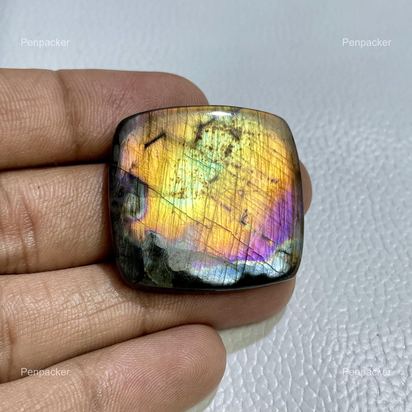 Natural Multicolor Labradorite Cushion Cabochon: Craft Gemstone