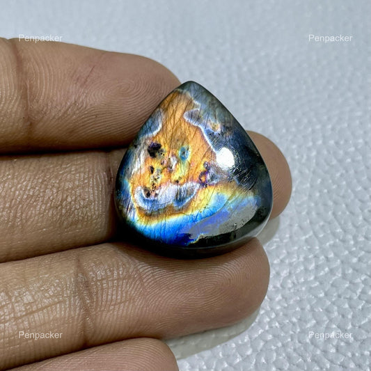 Natural Pear Labradorite Cabochon: Multicolor Healing Gemstone