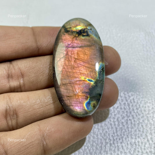 Natural Labradorite Cabochon: Multicolor Oval Gemstone for Jewelry Crafts