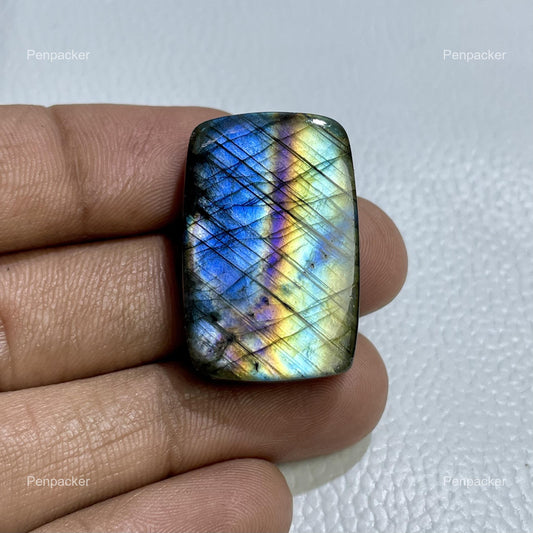 Natural Multicolor Labradorite Loose Stone: Octagon Gemstone Cabochon