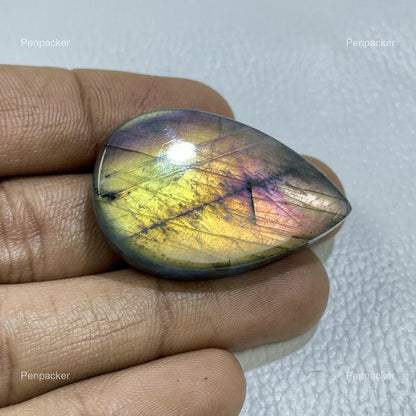 Natural Multicolor Labradorite Pear Cabochon, Collector Gemstone