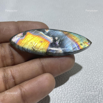 Natural Multicolor Labradorite Marquise Cabochon: Healing Gemstone