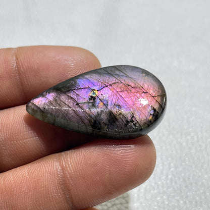 Multicolor Labradorite Pear Cabochon, - 38x23x6 mm, - 45.10, Loose Gemstone for Jewelry Making