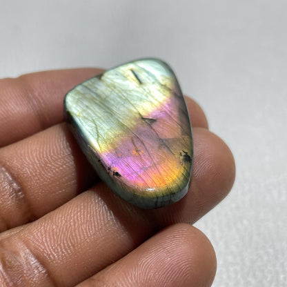 Natural Multicolor Labradorite Cabochon: Fancy Loose Gemstone (44.5x25x5 mm)