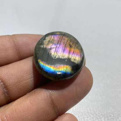 Natural Multicolor Labradorite Oval Cabochon, 34x25x6 MM, Loose Gemstone for Jewelry Making