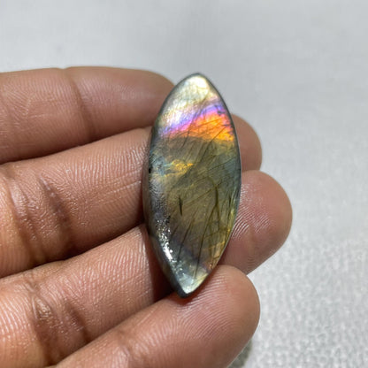 Multicolor Labradorite Marquise Cabochon, 50x17x5.5 MM, Loose Gemstone for Jewelry Making