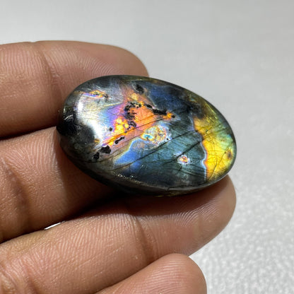 Natural Multicolor Labradorite Oval Cabochon, 55.10 Cts, Loose Gemstone for Jewelry Making