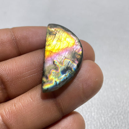 Natural Multicolor Labradorite Cabochon, - 38x17x5 MM, - 30.20 Cts, Loose Gemstone for Jewelry Making