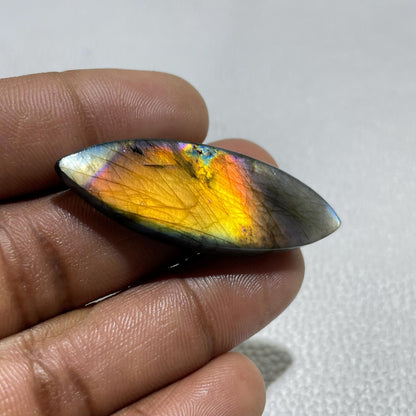 Multicolor Labradorite Marquise Cabochon, 50x17x5.5 MM, Loose Gemstone for Jewelry Making