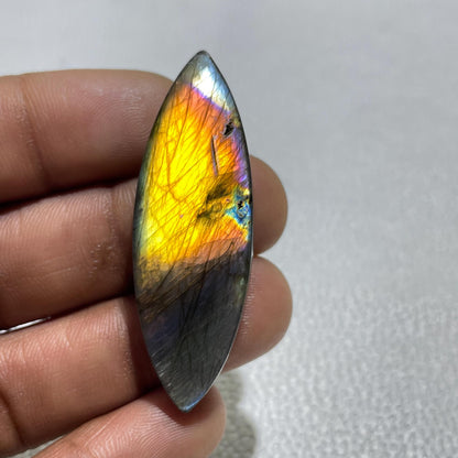 Multicolor Labradorite Marquise Cabochon, 50x17x5.5 MM, Loose Gemstone for Jewelry Making