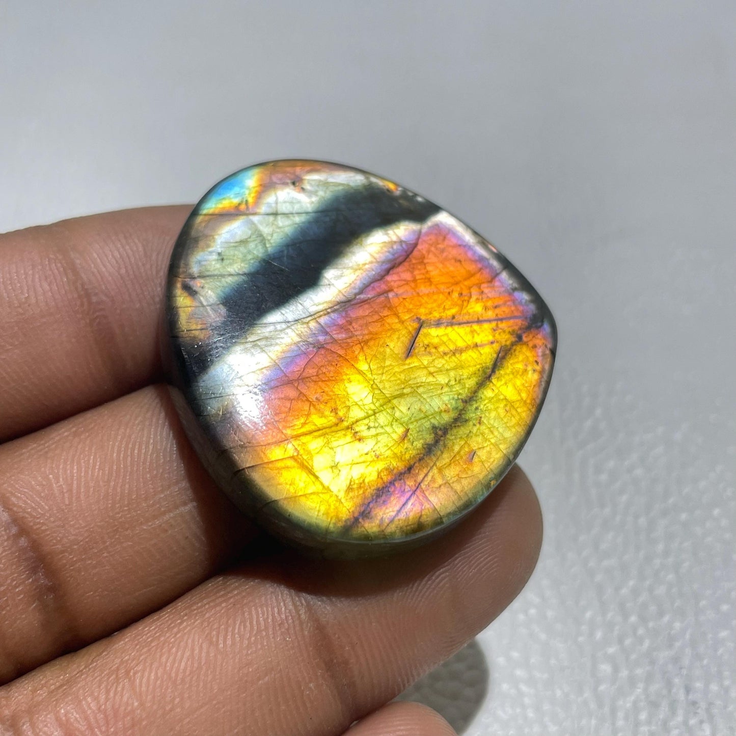 Multicolor Labradorite Heart Cabochon, 88.5 Cts, Loose Gemstone for Jewelry Making