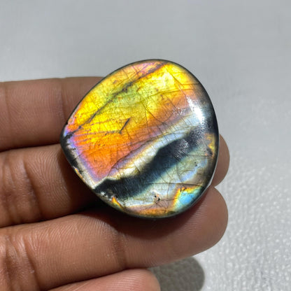 Multicolor Labradorite Heart Cabochon, 88.5 Cts, Loose Gemstone for Jewelry Making