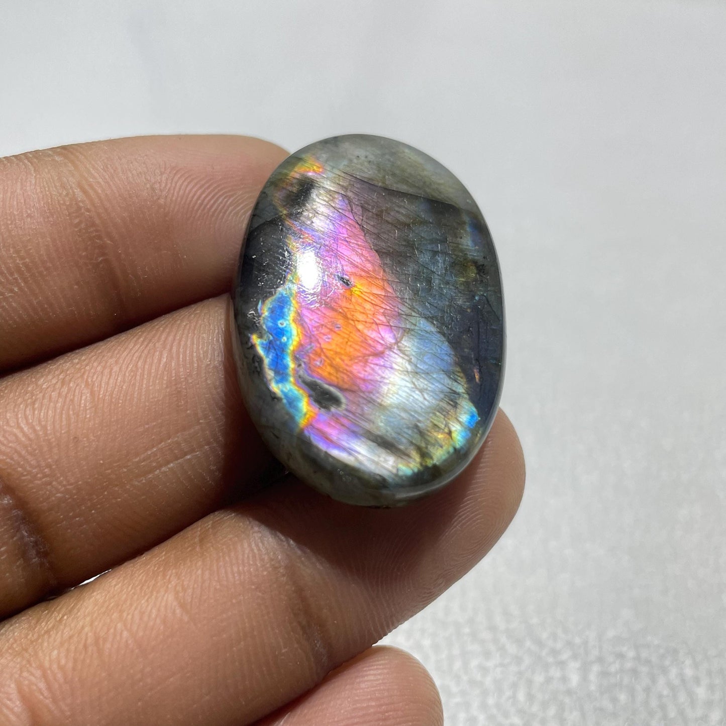 Natural Purple Labradorite Oval Cabochon, 35x24x6.5 MM, 54.7 Cts, Loose Gemstone for Jewelry Making