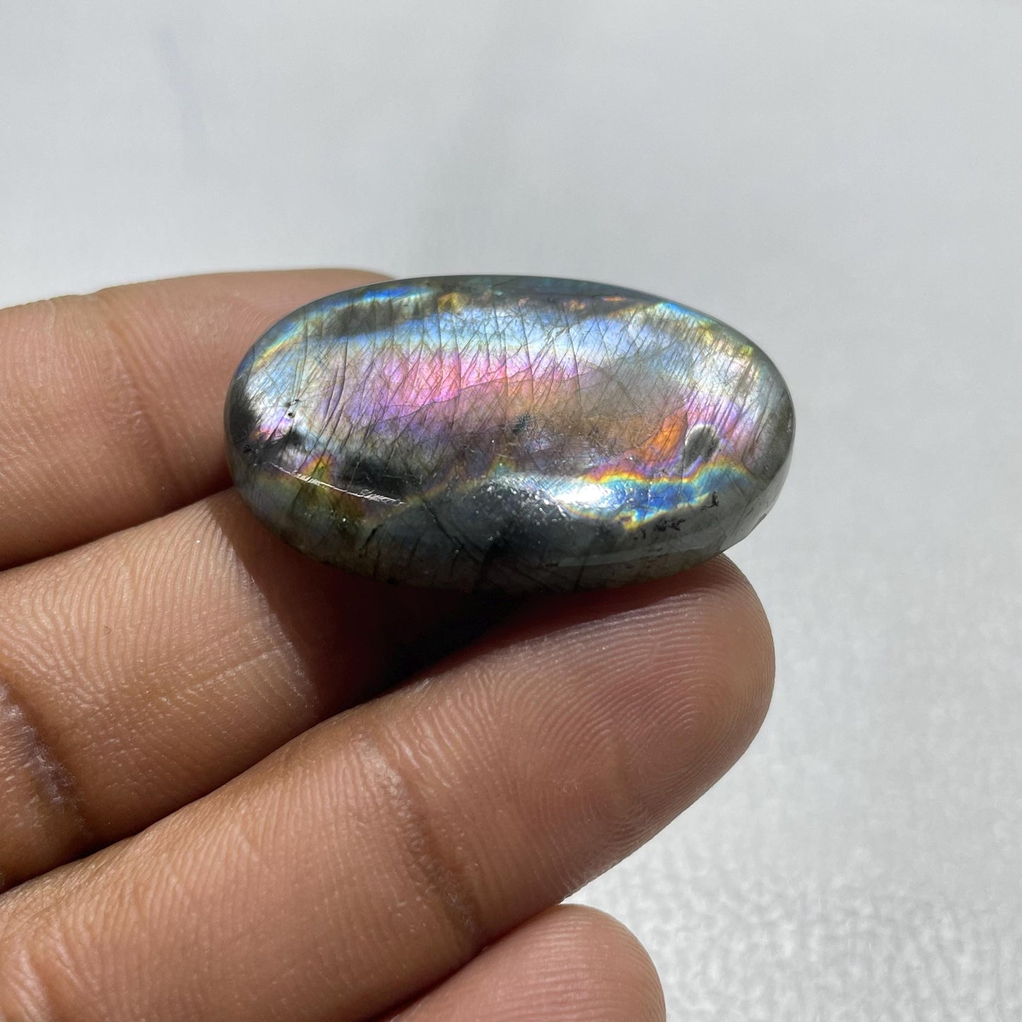 Natural Purple Labradorite Oval Cabochon, 35x24x6.5 MM, 54.7 Cts, Loose Gemstone for Jewelry Making