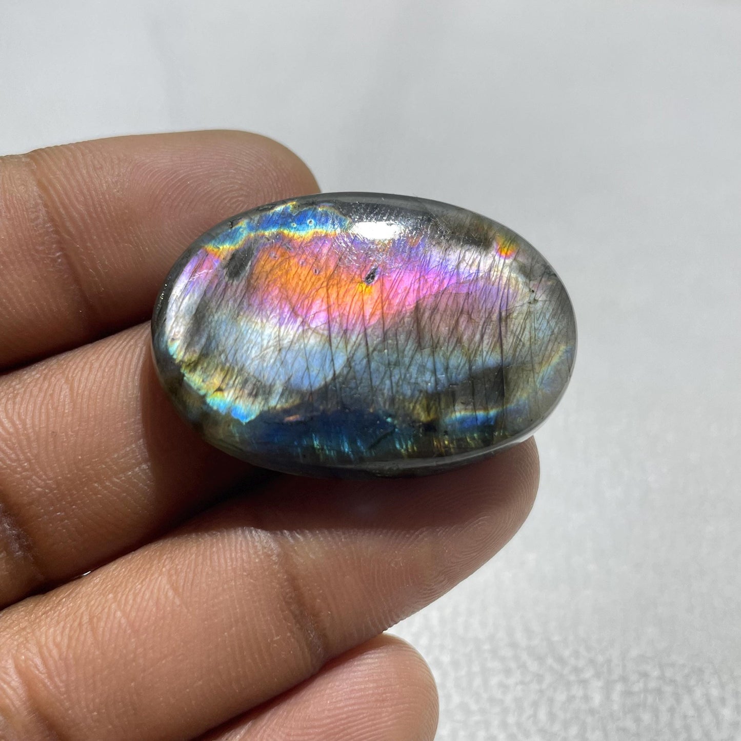 Natural Purple Labradorite Oval Cabochon, 35x24x6.5 MM, 54.7 Cts, Loose Gemstone for Jewelry Making