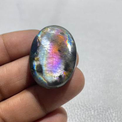 Natural Purple Labradorite Oval Cabochon, 35x24x6.5 MM, 54.7 Cts, Loose Gemstone for Jewelry Making