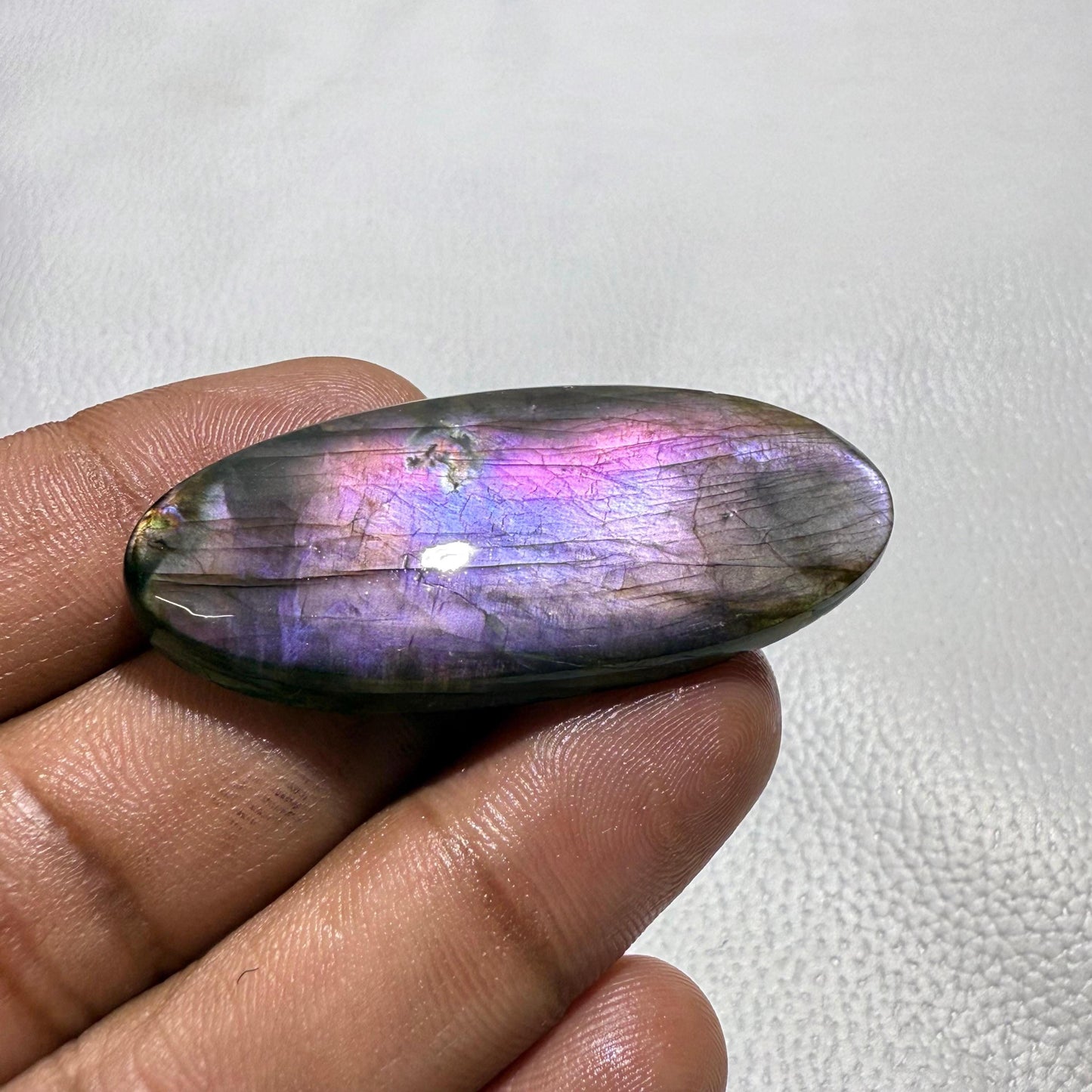 Natural Labradorite Cabochon, 51x23x5 MM, 55.7 Cts, Loose Gemstone for Jewelry Making