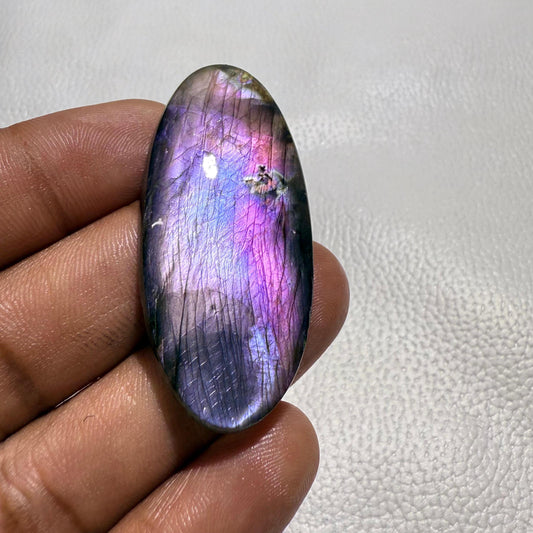 Natural Labradorite Cabochon for Jewelry Making, One side flat Cab (51x23x5 MM, 55.7 Cts