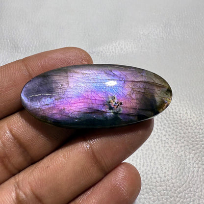 Natural Labradorite Cabochon, 51x23x5 MM, 55.7 Cts, Loose Gemstone for Jewelry Making