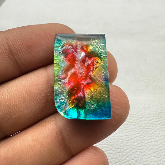 Multicolor Gemstone For Making Jewelry:  27x17x7 mm