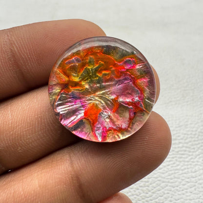 Dico Glass Cabochon, 20x20x7 mm, 35.9 Cts, Loose Gemstone for Jewelry Making